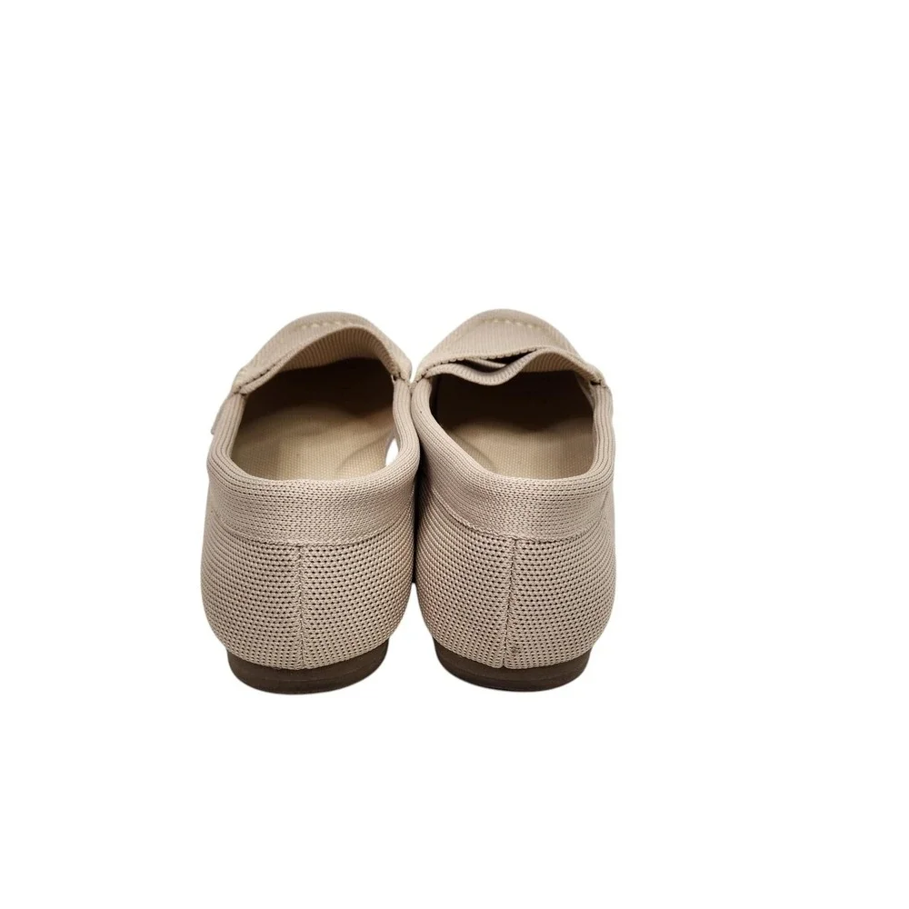 VESPIERO Shoes Womens 8.5 Beige Mesh Loafer Flats Slip On Lightweight Comfort